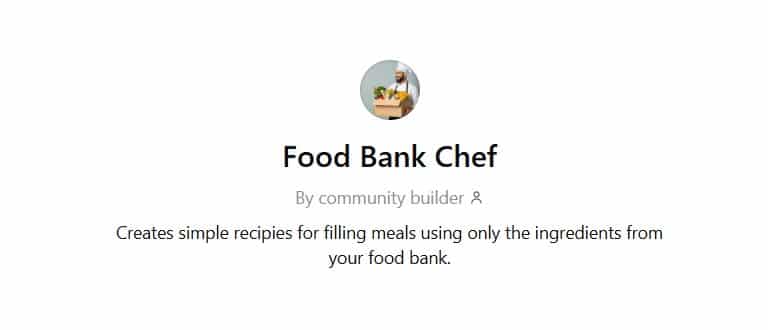 Food Bank Chef